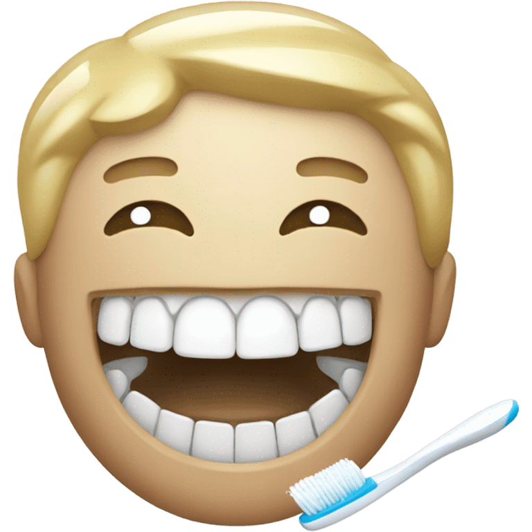 washing teeth with toothbrush emoji