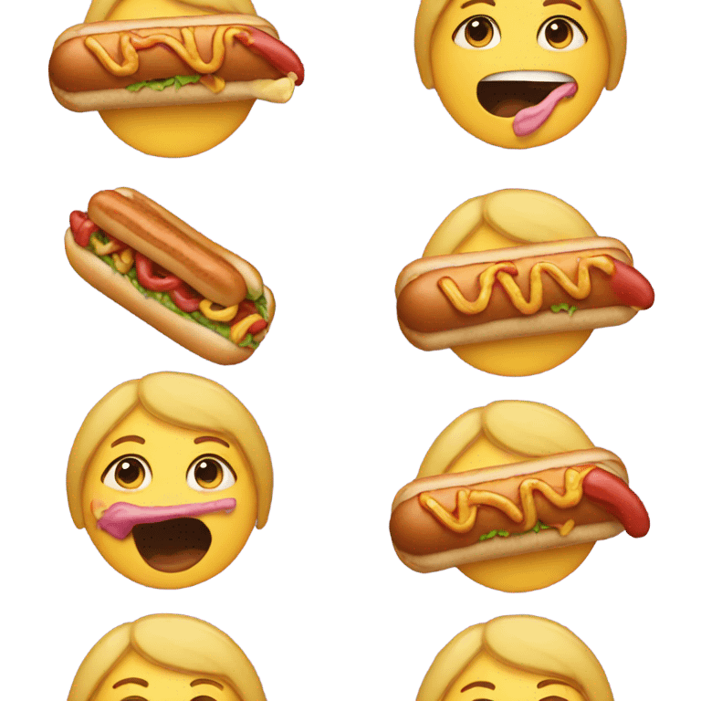 Girl eating hotdog emoji