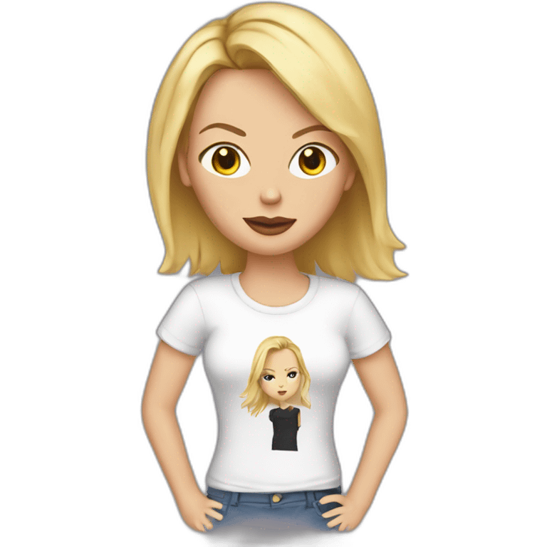 charlize theron wearing t-shirt emoji