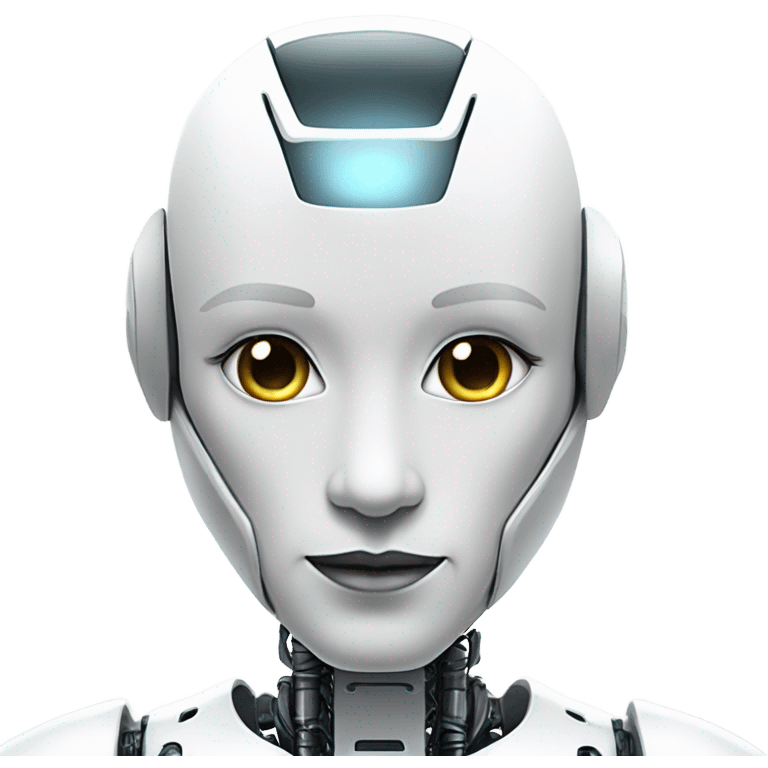 Humanoid robot wearing a white cybernetic suit emoji