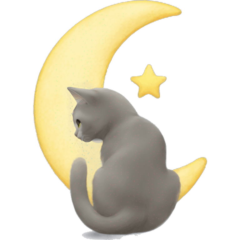 Un chat dur la lune emoji