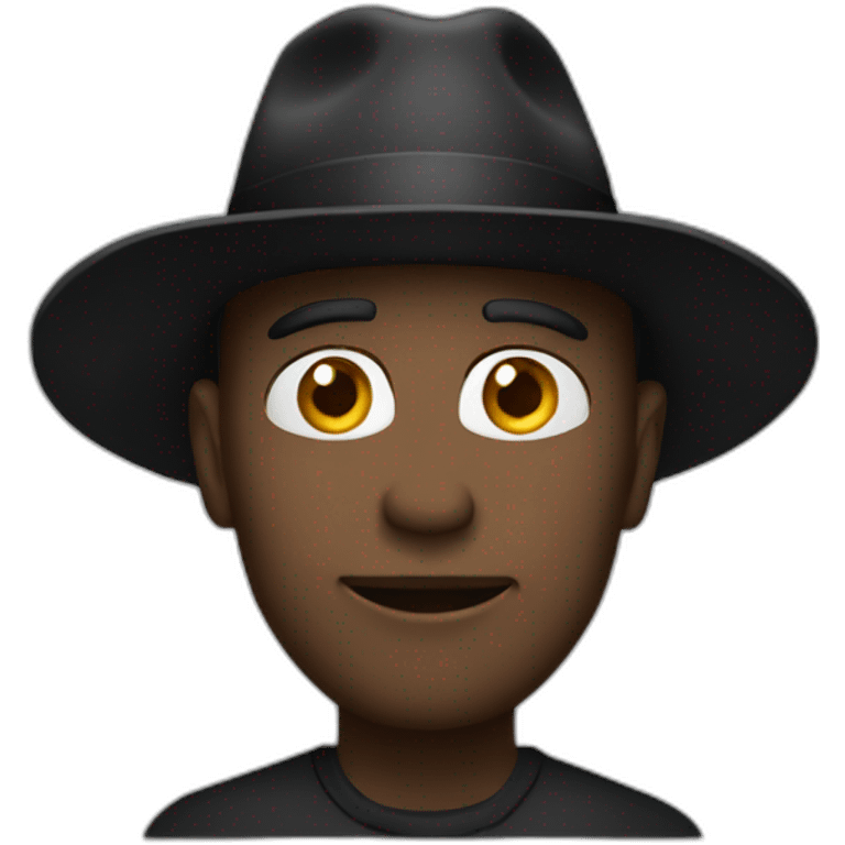 man with black hat thinking emoji