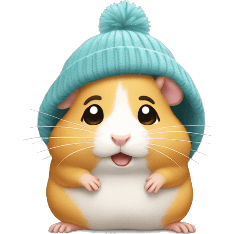 hamster wearing beanie crying emoji