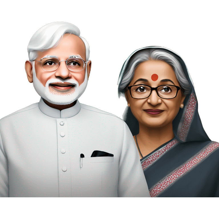 Modi with sheikh hasina emoji