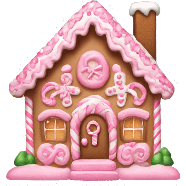 Girly pink aesthetic gingerbread house  emoji