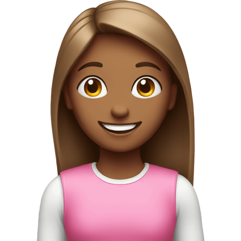 happy girl with pink emoji