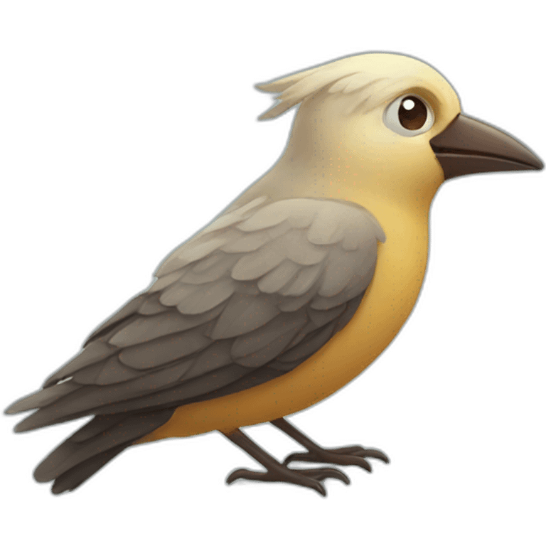 a very tired bird emoji