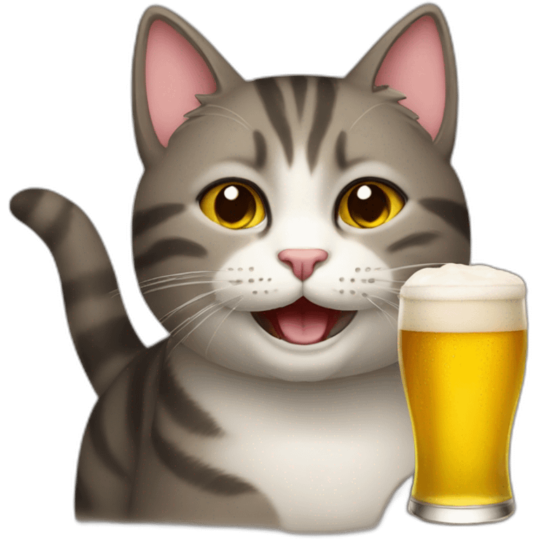 cat drink beer emoji