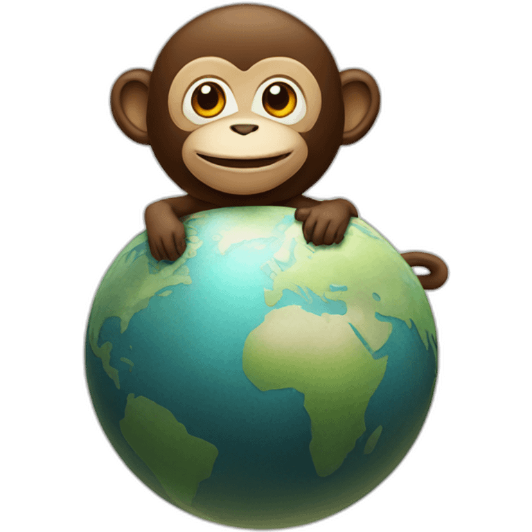 monkey on a planet emoji