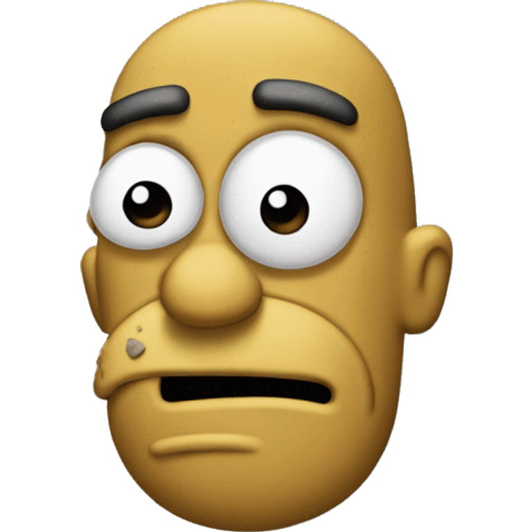 homero with dirt on his face and poor emoji