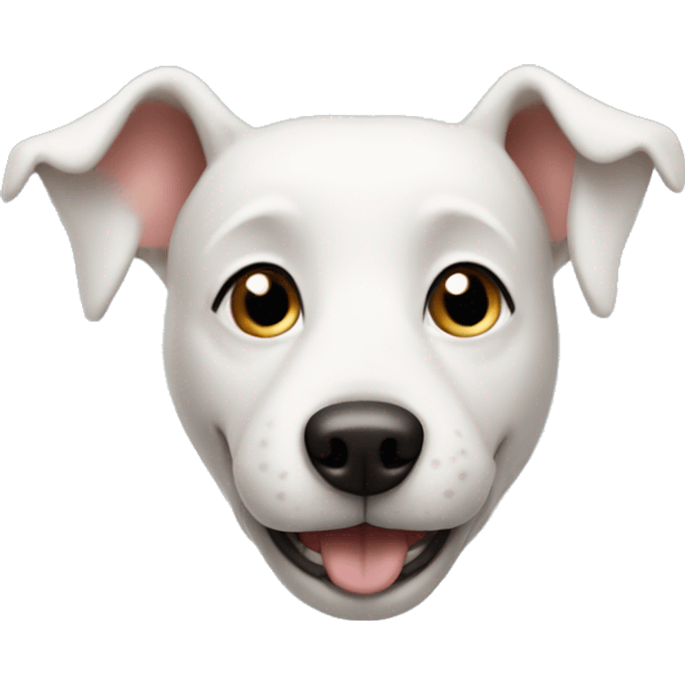 skinny smiling white dog head emoji