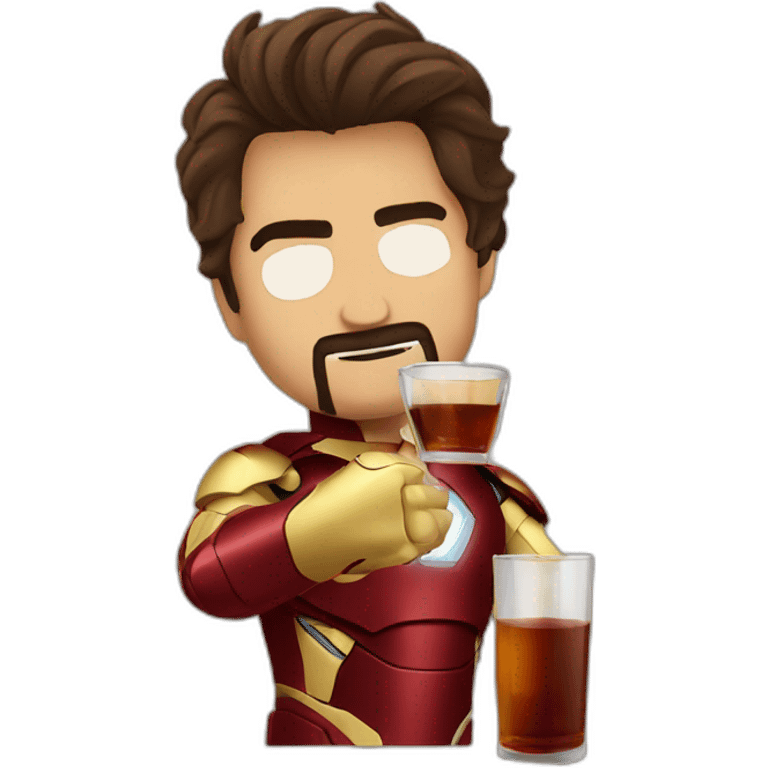 Iron man drinking wisky emoji