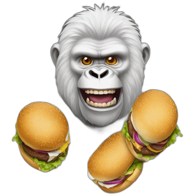 smile Burger man queen white gorilla emoji