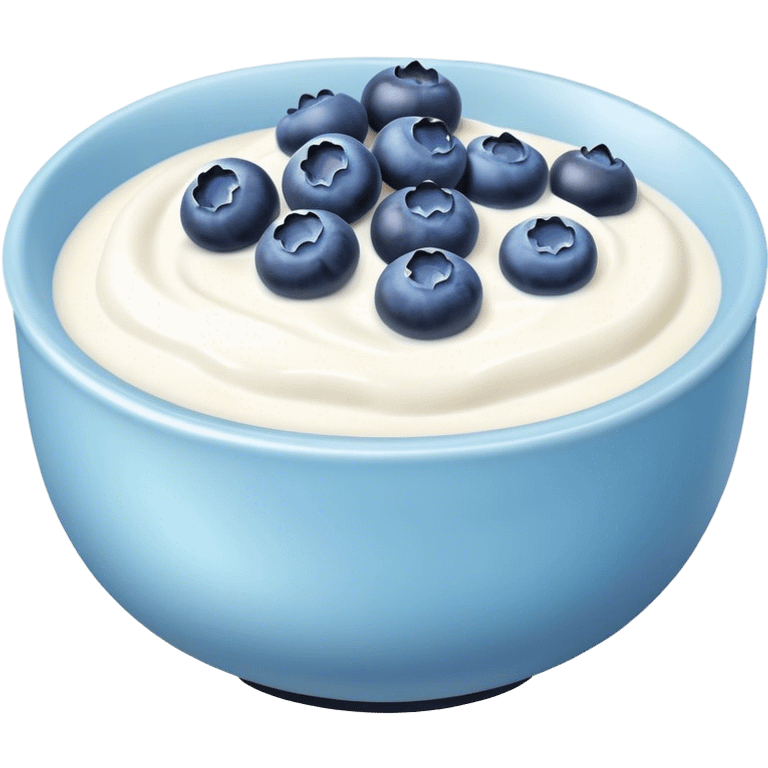 Black bowl yogurt with blueberries  emoji