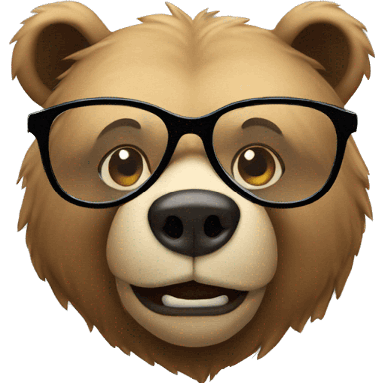 Bear with glasses emoji