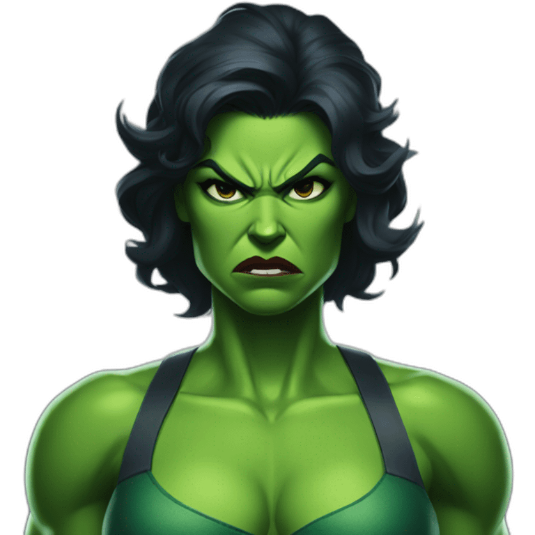 angry she-hulk wearing emoji