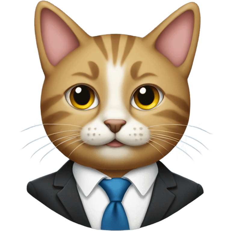 Cat wearing a suit emoji