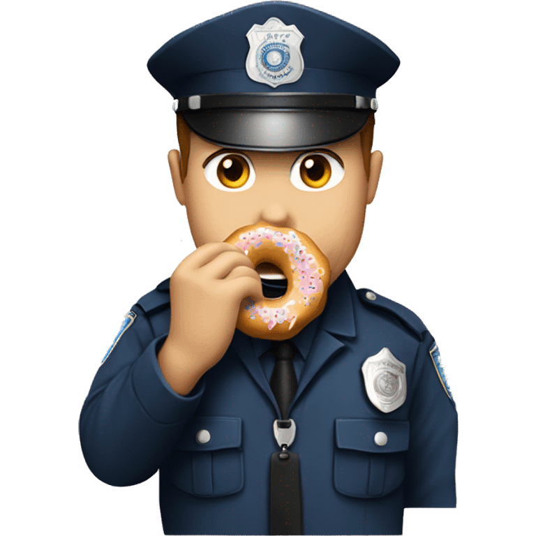 Police officer eating donut emoji