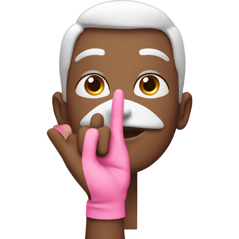 face giving a salute but wearing a pink cast on its salute hand emoji