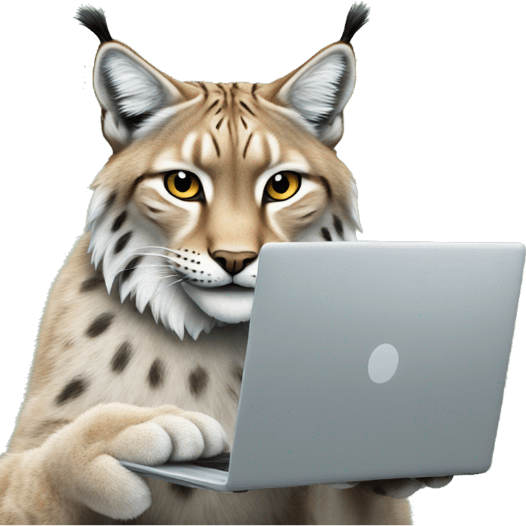 A lynx with a laptop emoji