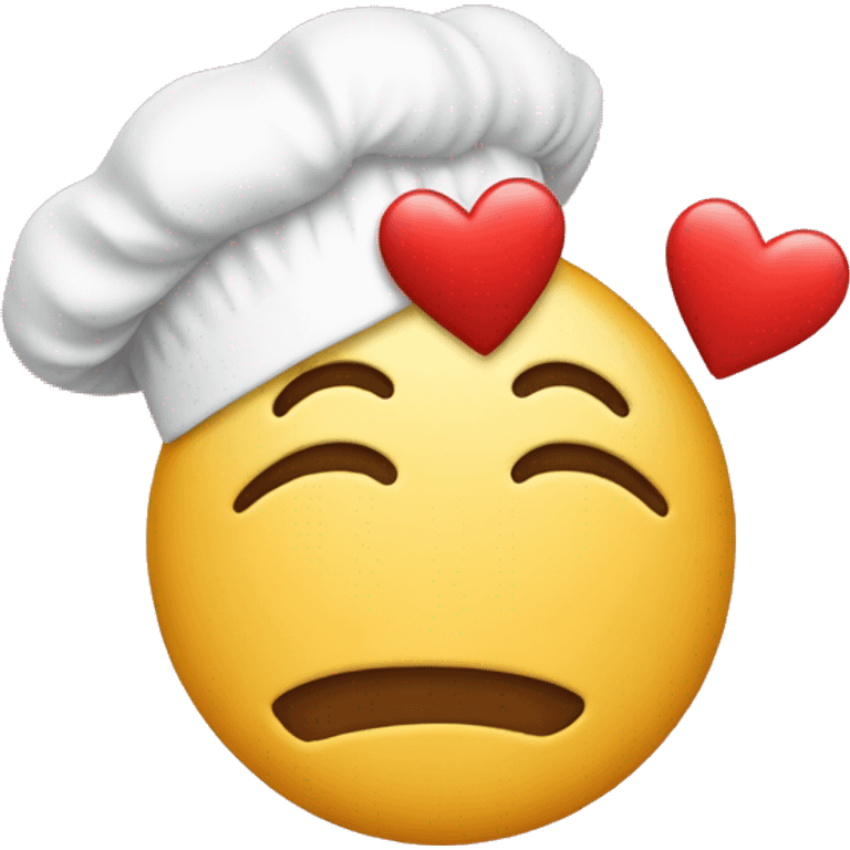 Kissin emoji with chef hat and hearts  emoji