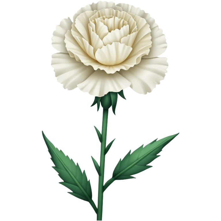 single Carnation stem flowers emoji