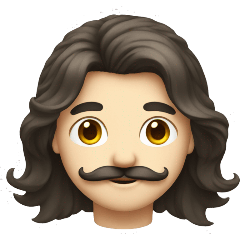 Long hair boy and moustache emoji