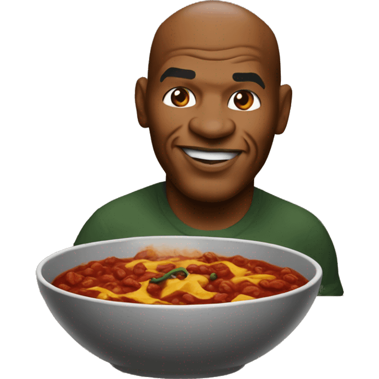 Mike Tyson rating a bowl of Chili emoji