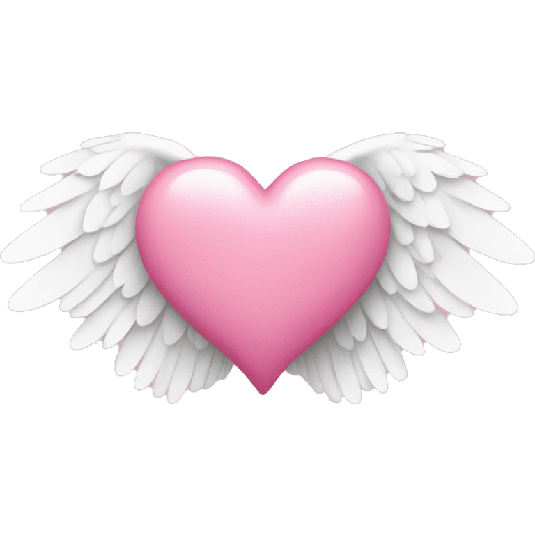 Pink heart flying with white wings emoji