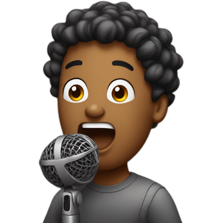 artist singing with a microphone emoji