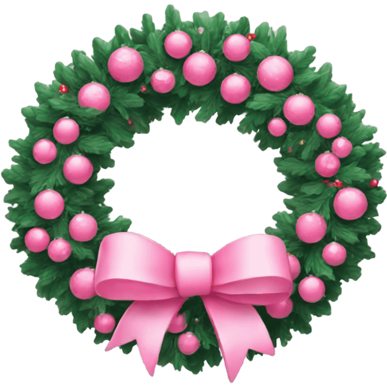 Pink Christmas wreath emoji