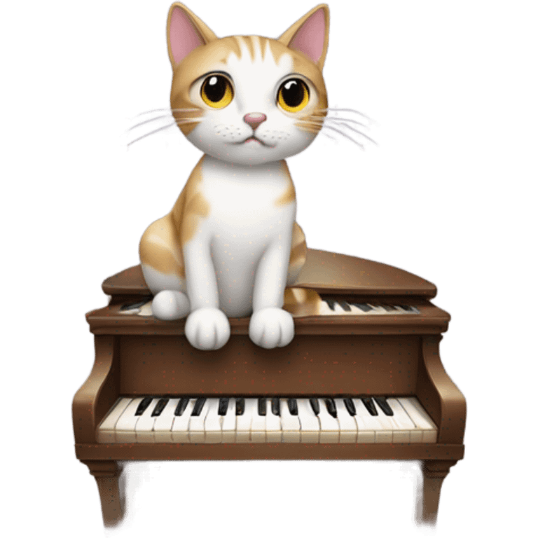 Cat playing the piano emoji