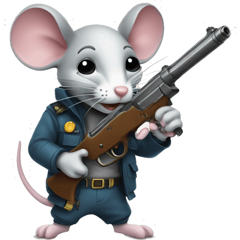 Mouse with a gun emoji