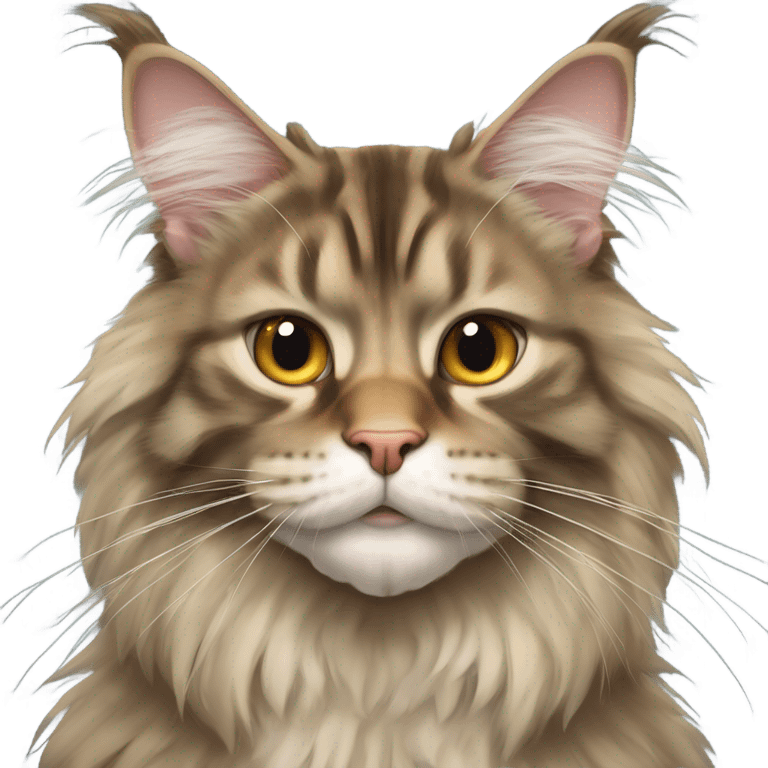 Maine Coon with a stupid face emoji