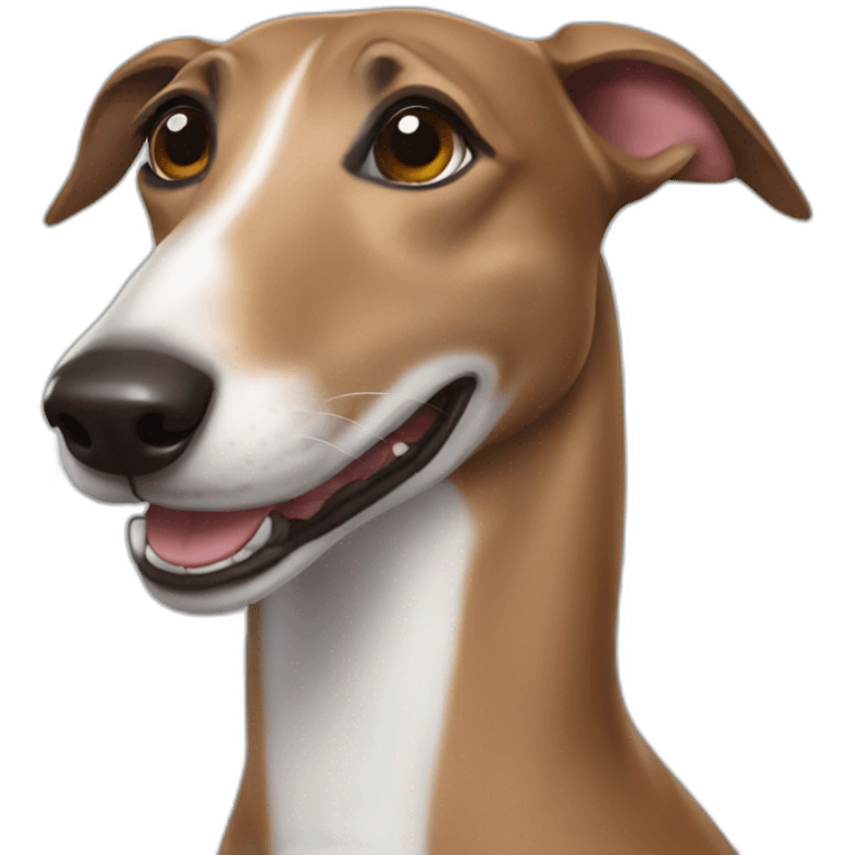 Brown Greyhound happy emoji