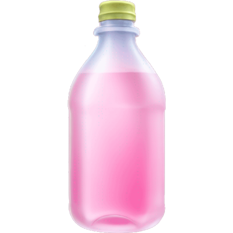 plastic bottle with crystaline pink liquid emoji