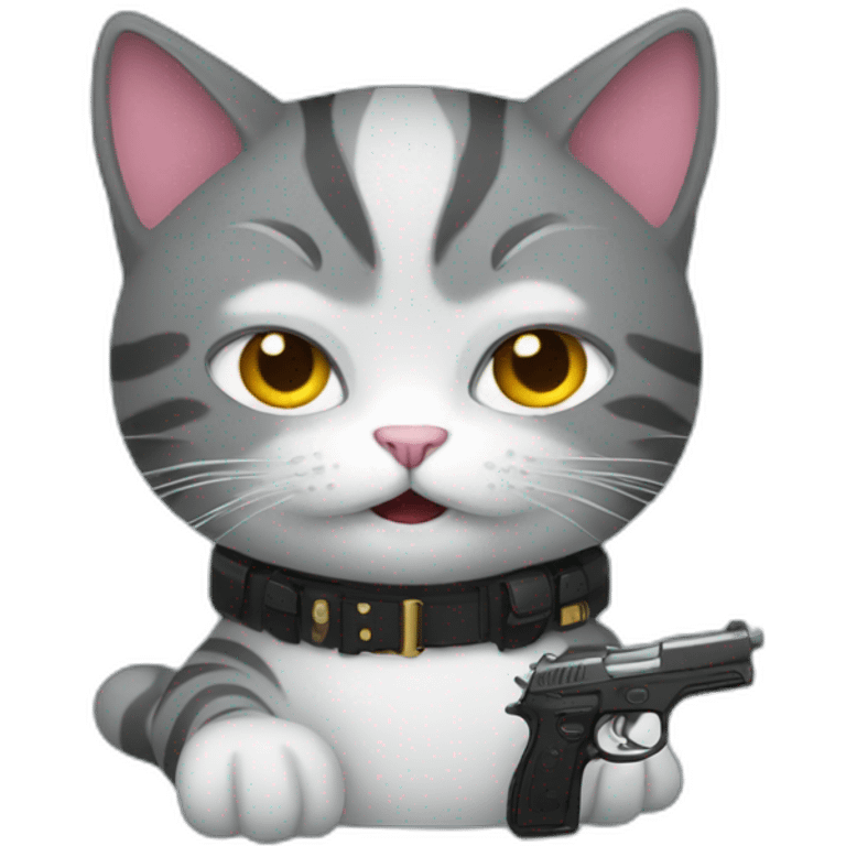 Cat with a gun emoji