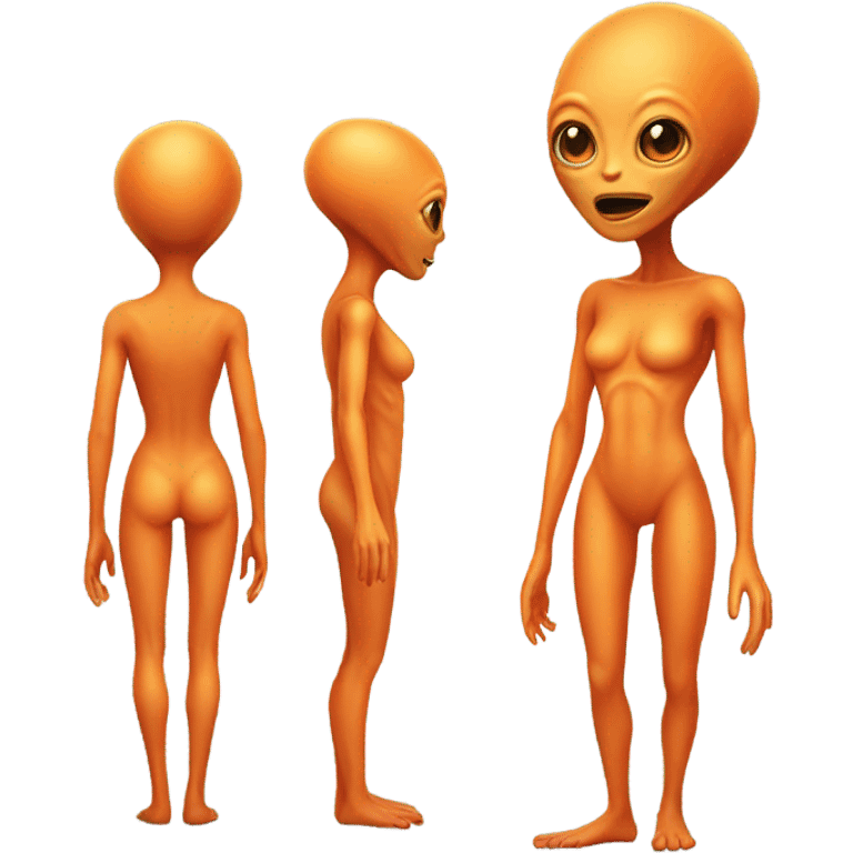 a orange alien woman full body emoji