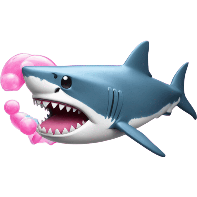 Shark made out of bubble gum emoji