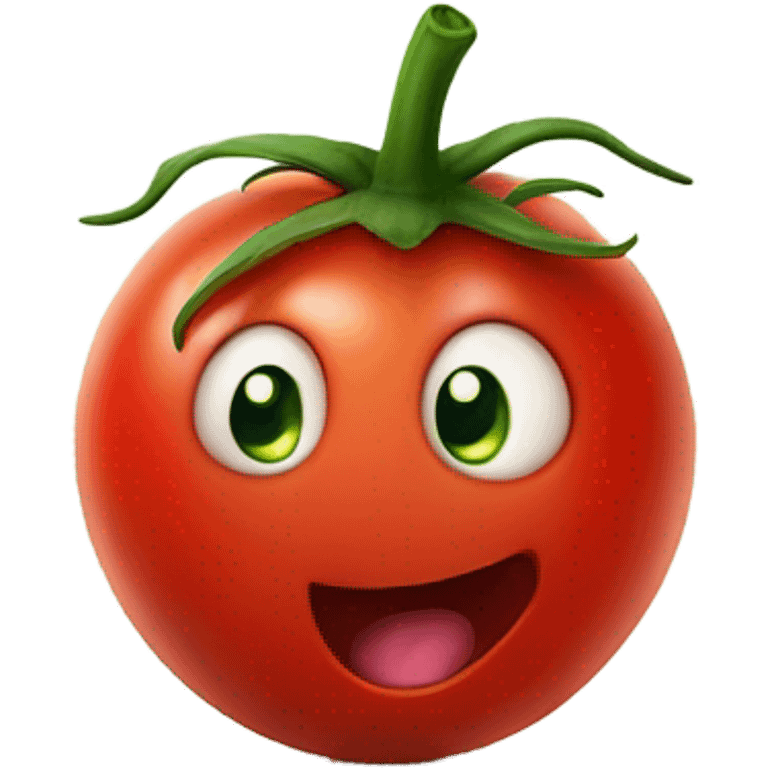 screaming tomato with cute face emoji