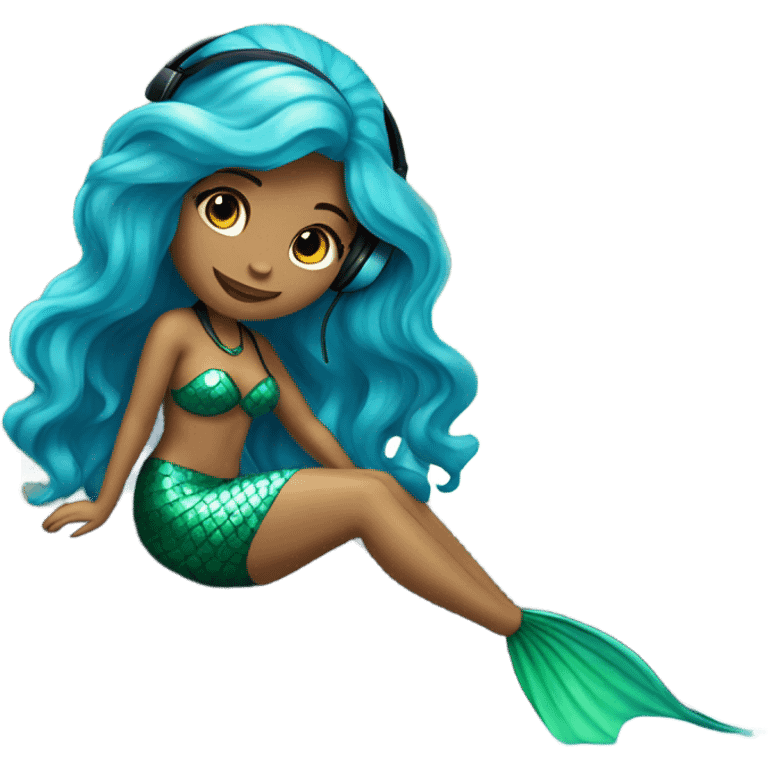 mermaid with headphones emoji