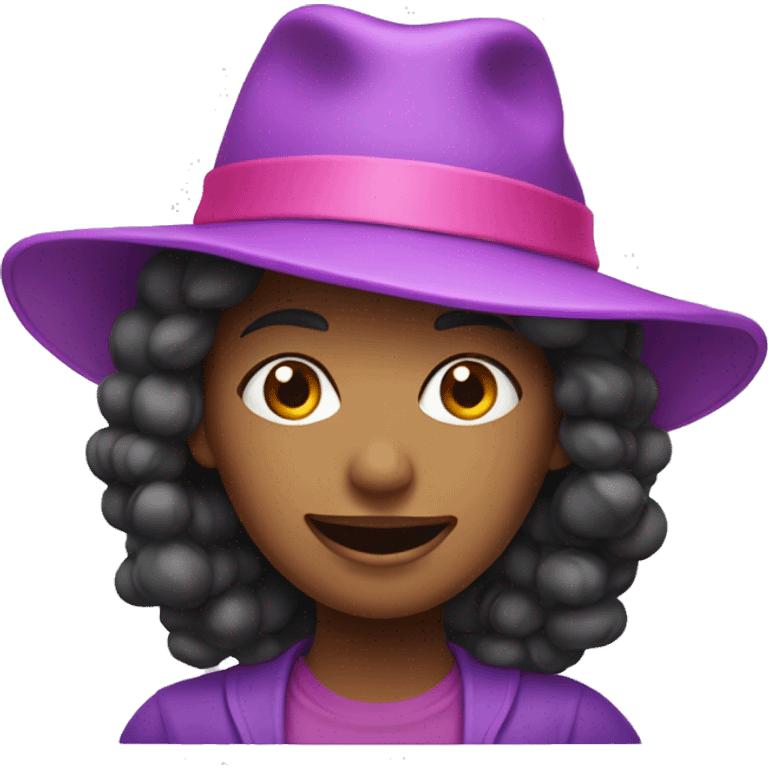 Purple lady with pink hat emoji