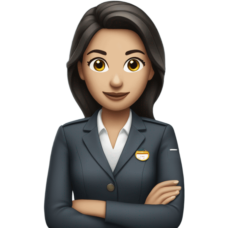 Flight attendant brunette emoji