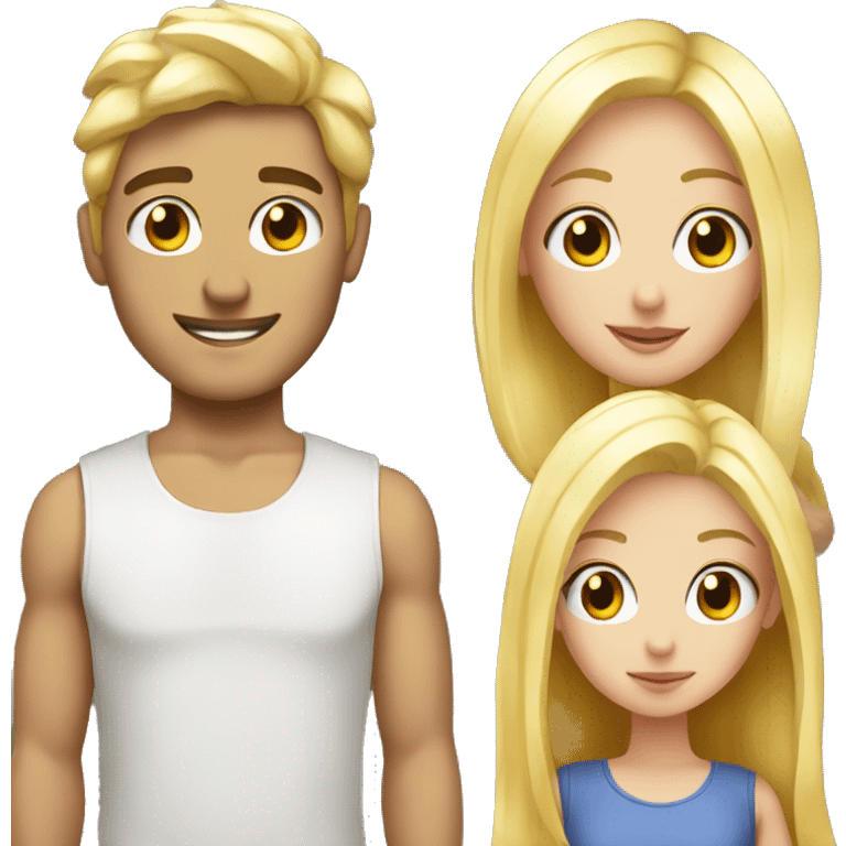 Blonde guy and pretty girl bestie  emoji