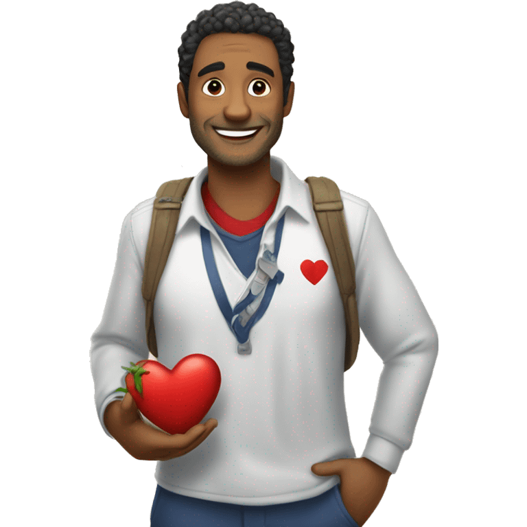 Mariano con corazón en yamas emoji