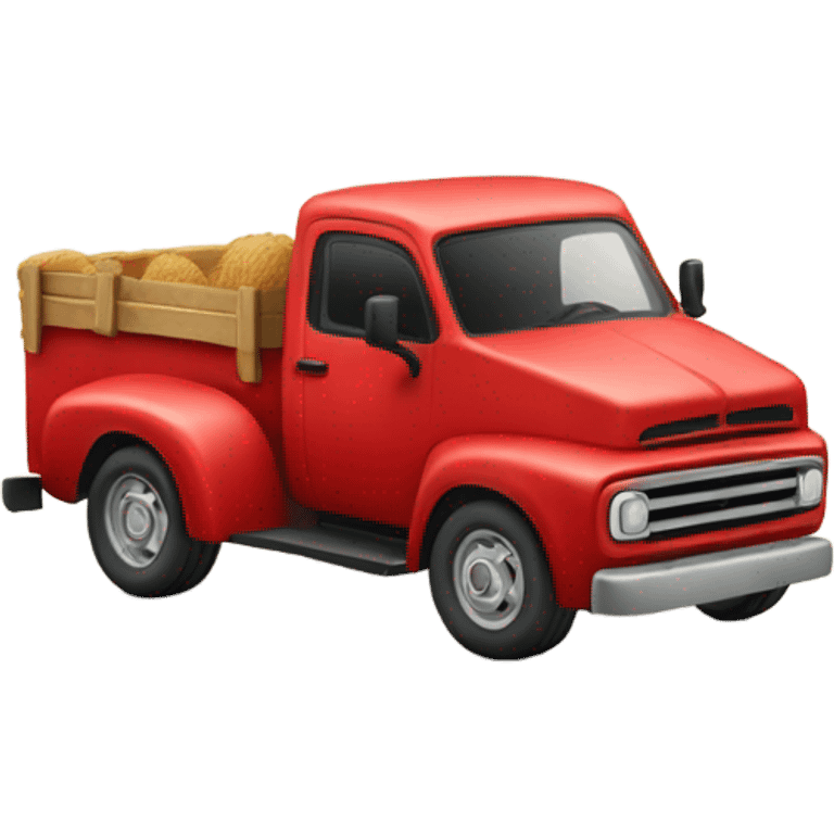 red farm truck emoji