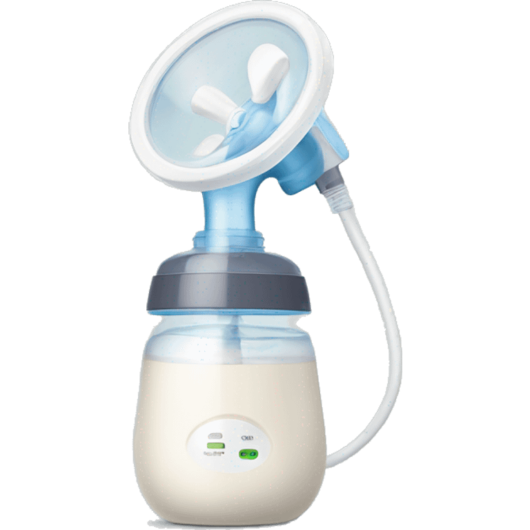 Portable round Breast pump with breast milk inside emoji