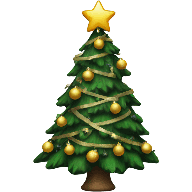 Christmas tree with black ornaments  emoji