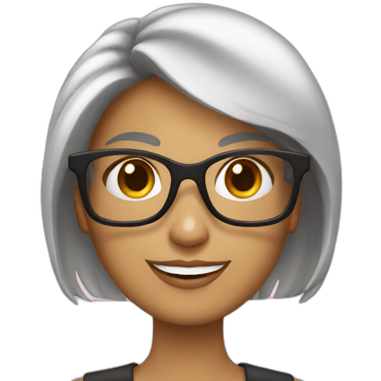 Jolie collègue à lunettes emoji