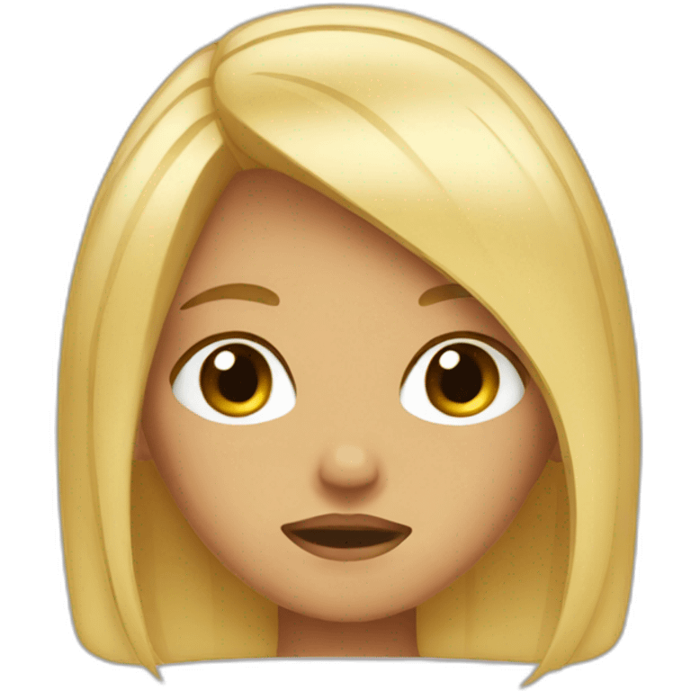 tanned blonde girl with bobbed hair crying emoji